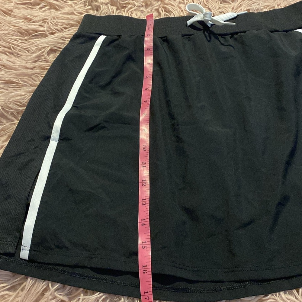 NWOT: adidas Black Mini Skirt with White Trim - Picture 13 of 14